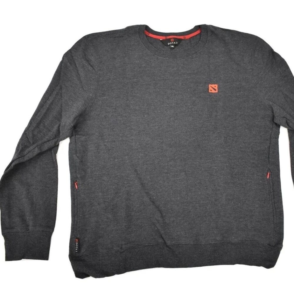 WeLoveFine Dota 2 Mens Charcoal Heather Sweater With Zip Pockets New 2XL